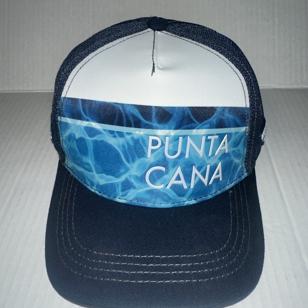Punta Cana CaribbeanLife Hat Ball Cap One Size Strap Back Blue Pier 27 Mesh Back